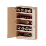 Ballschrank, 5 OH, 4 EB mit Aufkantung für Bälle, B/H/T 120x190x50cm 